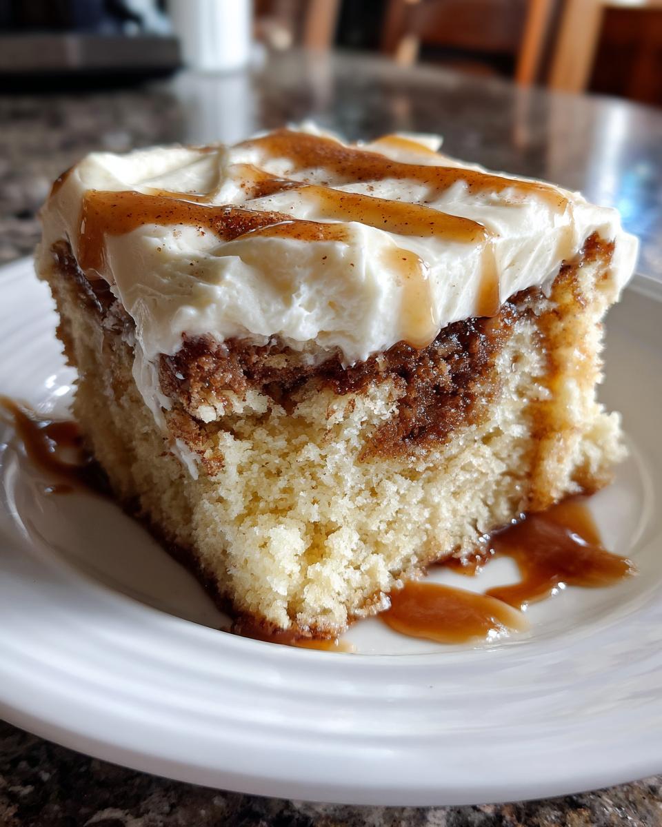 Cinnamon Roll Poke Cake - detail 2