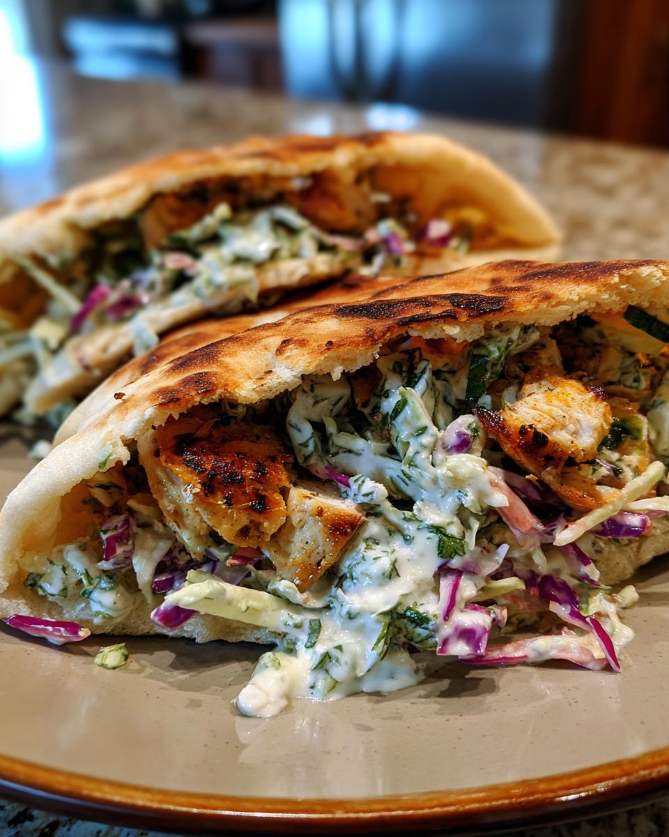 Easy Sheet Pan Chicken Pitas with Fresh Herb Ranch Slaw - detail 1