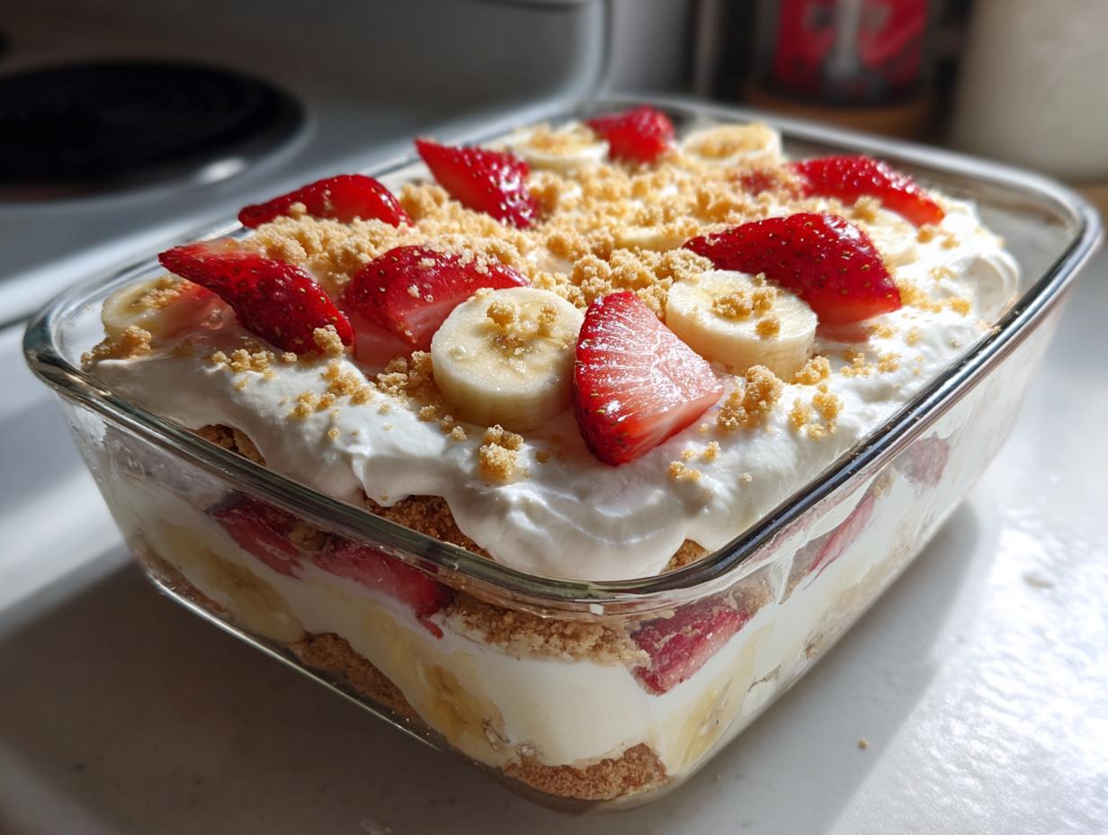 Heavenly Strawberry Cheesecake Banana Pudding You Need Now